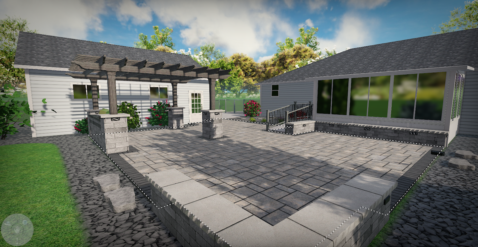 3D design render of outdoor living space — Lagunas Landscape