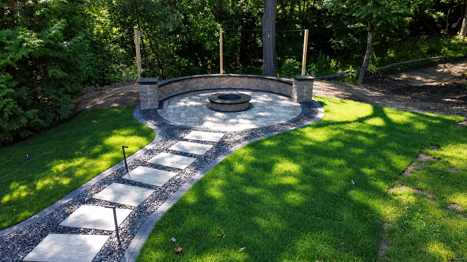 Monette residence fire feature after transformation